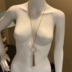 Gold tassel necklace